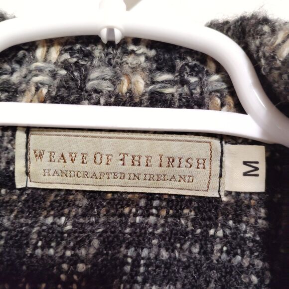 WEAVE OF THE IRISH made in Ireland Women’s size M Wool Coat Button Collar - Picture 2 of 7